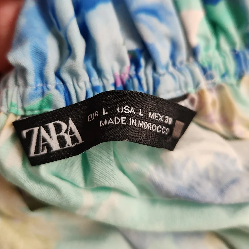 Zara Floral Croped Off-Shoulder Top - Picture 6 of 9